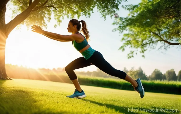 일주기 리듬을 고려한 운동 계획 세우기 - **Prompt for an "Early Bird" (Lark) Exercising in the Morning:**
"A vibrant, fit woman in her la...